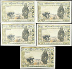WEST AFRICAN STATES. Lot of (5). Banque Centrale des Etats de l'Afrique de l'Ouest. 500 Francs, ND. P-102Aj. Consecutive. Very Fine.
SOLD AS IS/NO RE...