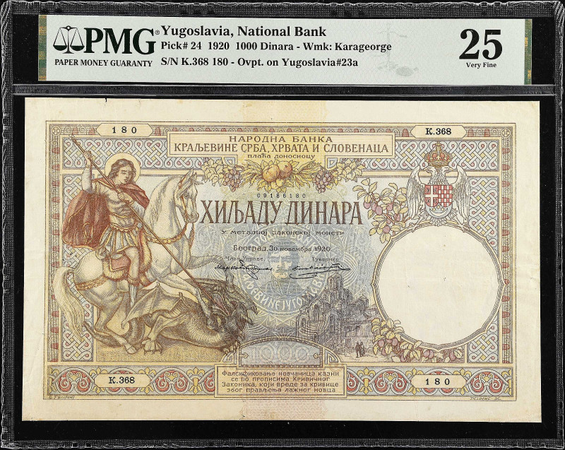 YUGOSLAVIA. Narodna Banka Kraljevine Srba, Hrvata i Slovenaca. 1000 Dinara, 1920...