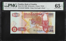 ZAMBIA. Bank of Zambia. 50 Kwacha, 2003. P-37d. PMG Gem Uncirculated 65 EPQ.

Estimate: $20.00- $40.00