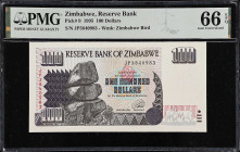 ZIMBABWE. Reserve Bank of Zimbabwe. 100, 1000, 1 Million, & 50 Trillion Dollars, 1995-2008. P-9, 12b, 77, & 90. PMG Gem Uncirculated 65 EPQ to Superb ...