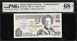 MIXED LOTS. Belize & Jersey. Lot of (4). States of Jersey & Central Bank of Belize. 1 Pound & 5 Dollars, 1995-2011. P-25a, 58, 61b, & 67e. Mixed PMG &...