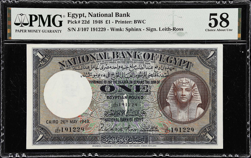 MIXED LOTS. Egypt & French West Africa. Lot of (2). Banque de l'Afrique Occident...