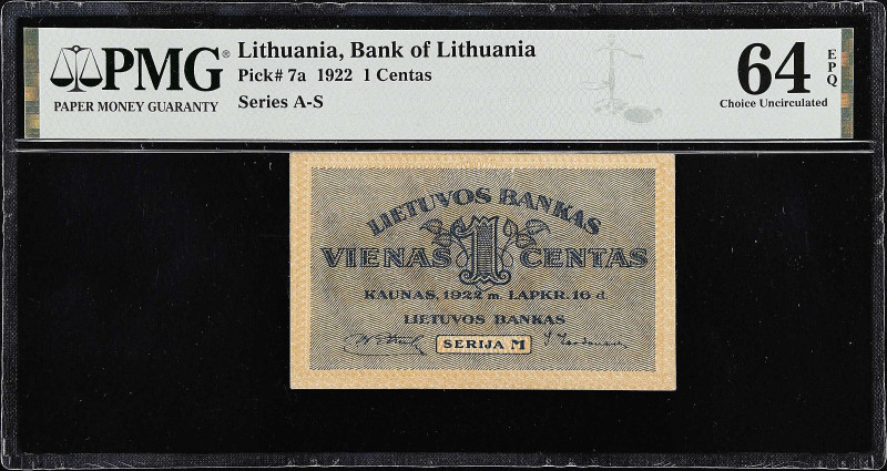 MIXED LOTS. Estonia & Lithuania. Lot of (2). Bank of Lithuania & Bank of Estonia...
