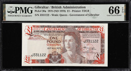 MIXED LOTS. Gibraltar & Ghana. Lot of (2). Government of Gibraltar & Bank of Ghana. 1 Cedi & 1 Pound, ND (1967-78). P-10a & 20a. Fancy Serial Numbers....