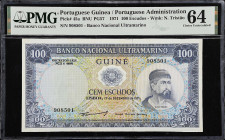 MIXED LOTS. Mozambique & Portuguese Guinea. Lot of (7). Mixed Banks. 100 & 500 Escudos, 1961-71 (ND 1976). P-45a, 117a & 118a. PMG Choice Uncirculated...