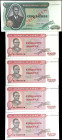 MIXED LOTS. Lot of (5). Mixed Banks. Mixed Denominations, 1971-80. P-14s & 17b. About Uncirculated.

Estimate: $50.00- $100.00