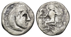 KINGS OF MACEDON. Alexander III 'the Great' (336-323 BC). Drachm. (3.12 Gr. 16mm.)
Head of Herakles right, wearing lion skin. 
Rev: AΛΕΞΑΝΔΡΟΥ. Zeus s...