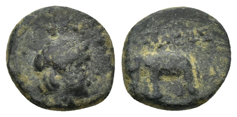 Seleukid Empire, Antiochos III 'the Great' Æ (11mm, 1.49 g). Sardes, circa 222-1...