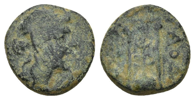 Phrygia, Laodikeia. 1st century B.C. AE (13mm, 2.4 g). Laureate head of Apollo r...