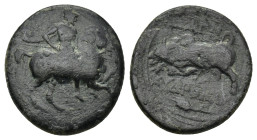IONIA. Magnesia ad Maeandrum. Ae (17mm, 3.23 g) (Circa 350-200 BC). Kydrokles, magistrate. Obv: Warrior riding horse right, holding lance. Rev: MAΓN /...