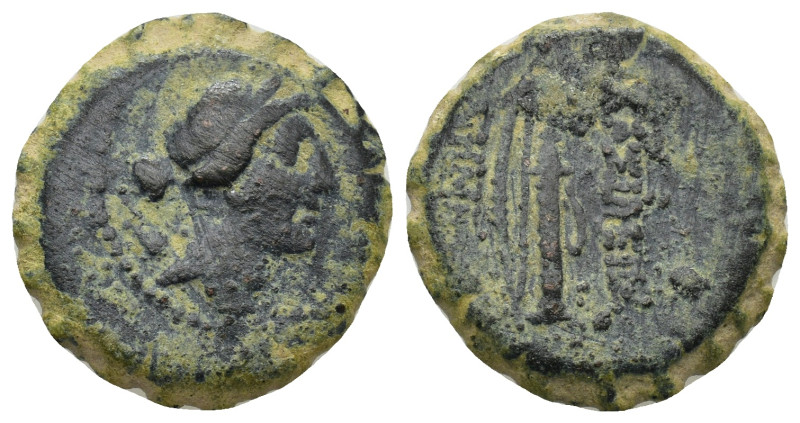 Seleukid Empire, Demetrios I Soter Serrate Æ (19mm, 7.69 g). Antioch, 162-150 BC...