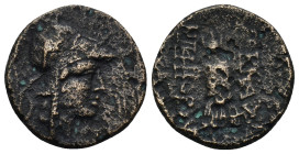 MYSIA. Pergamon. Circa 200-133 BC. AE (Bronze, 20mm, 4.68 g). Head of Athena to right, wearing crested Corinthian helmet. Rev. ΑΘΗΝΑ[Σ] - ΝΙΚΗΦΟΡ[ΟY] ...