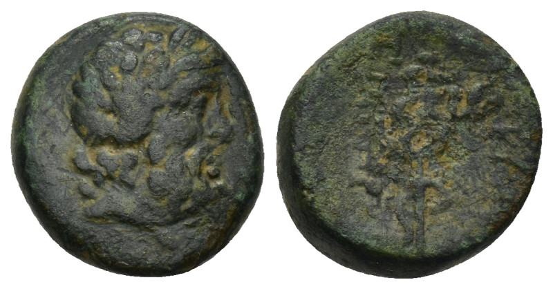 Mysia, Pergamon. Civic Issue. 200-113 B.C. AE (15mm, 4.69 g). Laureate head of A...