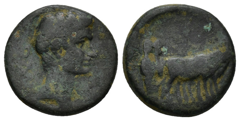 MACEDON, Uncertain (Philippi?). Tiberius. AD 14-37. Æ (18mm, 4.0 g). Bare head r...