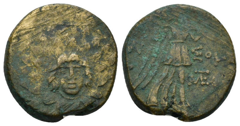 PONTOS, Amisos. 85-65 BC. AE (20mm, 8.19 g). Aegis with Gorgon's head / Nike sta...