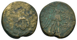 PONTOS, Amisos. 85-65 BC. AE (20mm, 8.19 g). Aegis with Gorgon's head / Nike standing holding palm.