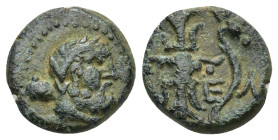 Pisidia, Selge, c. 2nd-1st century BC. AE (3 Gr. 13mm.). 
Head of Herakles right. 
 Rev. Thunderbolt and bow.