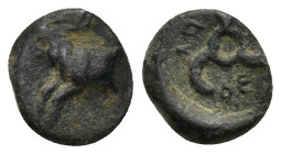 Dynasts of Lycia. Uncertain mint. Perikles 380-360 BC. (0.99 Gr. 10mm)
 Forepart of goat left 
Rev.Triskeles.
