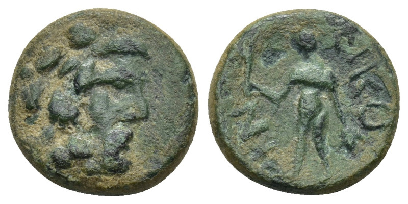 LYCAONIA. Ikonion. 1st century BC. AE (2.96 Gr. 14mm.)
 Laureate head of Zeus ri...