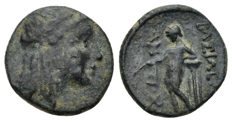 SELEUKID KINGS of SYRIA. Antiochos III ‘the Great’. 222-187 BC. AE (2.93 Gr. 14m...