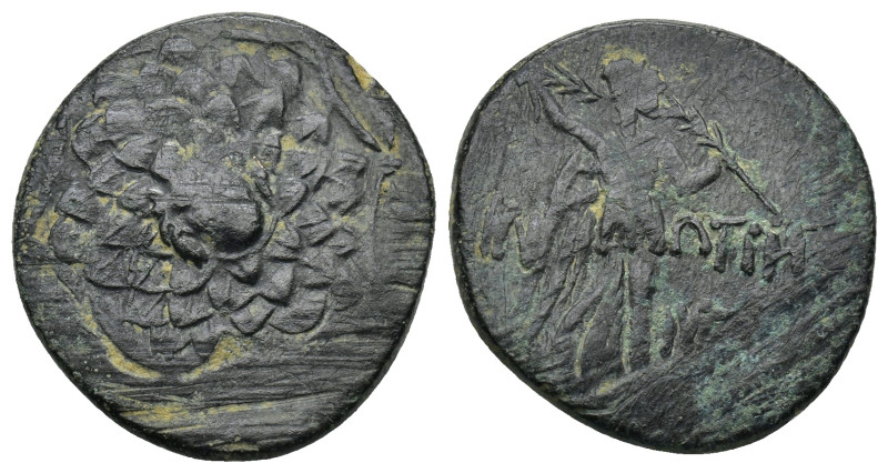 Paphlagonia, Sinope. Time of Mithridates VI. AE (7.35 Gr. 23mm.). 
 Aegis with G...