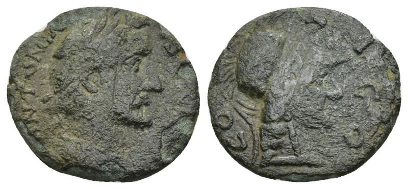LYCAONIA, Iconium. Antoninus Pius. AD 138-161. AE (2.86 Gr. 17mm). L
aureate, dr...