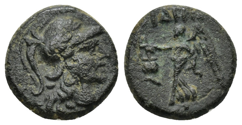 PAMPHYLIA. Side. AE (3rd/2nd centuries BC). (2.77 Gr. 14mm.)
Obv: Head of Athena...