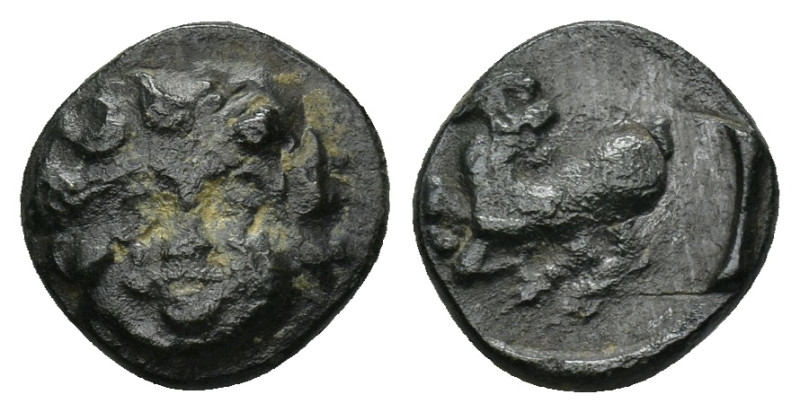 Kelenderis (BC 200-100) AE ca 2nd century BC. (1.4 Gr.11mm).
 Facing gorgoneion ...