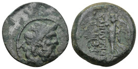 CILICIA. Elaioussa Sebaste. (?) Ae (1st century BC) (6.26 Gr. 20mm.)
 Laureate head of Zeus right 
Rev. Nike advancing left, holding wreath and palm f...