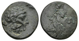 Uncertain Greek Coins AE (3.64 Gr. 18mm.)
Female head of left.
Rev. Athena