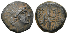 Seleukid Kings of Syria, Antiochos VI, 281 - 261 BC AE Seleucia in Pieria (5.23 Gr. 18mm.)
 Radiate and diademed head of Antiochos right.
 Rev. Fillet...
