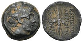 SELEUKID KINGS of SYRIA. Antiochos IX Eusebes Philopator (Kyzikenos), 114-95 BC. AE (6.5 Gr.19mm) Diademed head to right. 
Rev. BAΣIΛEΩΣ ANTIOXOY [ΦIΛ...