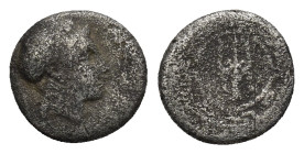 IONIA. Magnesia ad Maeander circa 400-350 BC. Obol (0.74 Gr. 9mm.). 
Helmeted head of Athena right. 
Rev. Flanking trident, all within circular maeand...