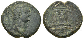 PHRYGIA, Laodicea ad Lycum. Domitian. AD 81-96. Æ (25mm, 12.17 g) ΔΟΜΙΤΙΑΝΟΣ ΚΑΙΣΑΡ ΣΕΒΑΣΤΟΣ; laureate head of Domitian, r. / ΔΙΑ ΚΟΡ ΔΙΟϹΚΟΥΡΙΔΟΥ ΛΑΟ...