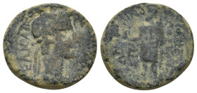 PHRYGIA, Aezani. Claudius, 41-54 AD. AE. (19mm. 5.8 g) Pausanias Menandros, magistrate. Obv: ΚΛΑΥΔΙΟϹ ΚΑΙϹΑΡ. Laureate head of Claudius, right. Rev: Ɛ...