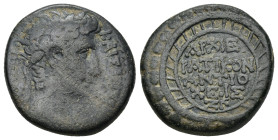 SYRIA, Seleucis and Pieria, Antioch, Augustus (27 BC-14 AD) AE Bronze (22mm, 9.64 g) Obv: ΚΑΙΣΑΡΙ ΣΕΒΑΣΤΩ ΑΡΧΙΕΡΕΙ - Laureate head of Augustus to righ...
