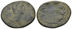 Augustus 27-14 BC. Antiochia Bronze Æ (30mm, 11.9 g). Bare head right; CAESAR behind / AVGVSTVS within laurel wreath.