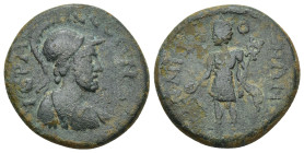 PISIDIA. Termessus Major. Pseudo-autonomous (3rd century). Ae. (22mm, 9.09 g) Obv: TЄPMHCCЄΩN. Helmeted and draped bust of Solymos right. Rev: TΩN MЄI...