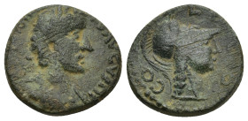 LYCAONIA. Iconium. Antoninus Pius (138-161). Ae. (17mm, 4.38 g) Obv: ANTONINVS AVG PIVS. Laureate, draped and cuirassed bust right. Rev: COL ICO. Laur...