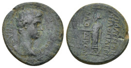 Phrygia, Laodicea ad Lycum. Augustus. 27 B.C.-A.D. 14 AE (5Gr. 19mm.). 
 Bare head of Augustus right 
Rev. Zeus Laodiceus standing left, holding eagle...