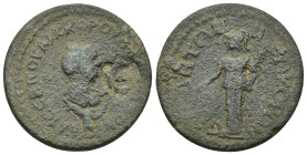 PAMPHYLIA, Side. Gallienus. 253-268 AD. AE (17.93 Gr. 28mm). 
Laureate, draped, and cuirassed bust right above eagle; E (value) before 
Rev. Athena st...
