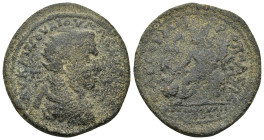CILICIA, Tarsus. Valerian I. AD 253-260. AE (16.45 Gr.31mm.). 
Radiate, draped, and cuirassed bust right 
Rev. Athena seated left, shield at side, dro...