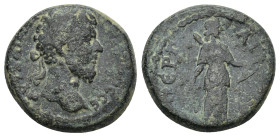 Pamphylia, Perge. Marcus Aurelius (161-180). AE (7.27 Gr. 19mm). 
Laureate head right. 
Rev. Artemis standing right, holding bow.