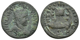 Pisidia Antiochia, Valerian I. 253-260 AD, , AE (4.46 Gr. 21mm.)
Bust radiate, draped, cuirassed right. 
 Rev. S R in exergue, legionary eagle flanked...