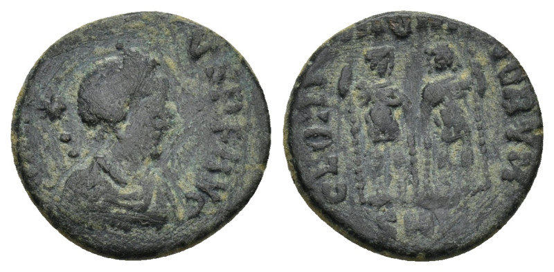 Honorius Æ Nummus. (15mm, 1.64 g) Heraclea, AD 408-23. D N HONORI[VS P F AVG], p...
