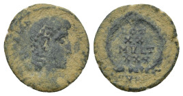 Constantius II (Caesar, 324-337). Æ (14mm, 1.16 g). Cyzicus. Diademed head r. R/ VOT XX MVLT XXX in wreath; SMK?.