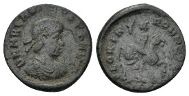 Arcadius. A.D. 383-408. Æ (16mm, 1.95 g), A.D. 392-395. D N ARCADI-VS P F AVG, diademed, draped and cuirassed bust of Arcadius right / GLORIA ROMANORV...