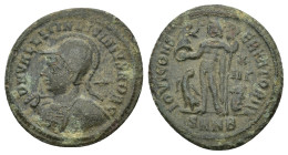 Licinius II, 317 - 324 AD AE Follis, Nicomedia Mint, (19mm, 2.44 g) Obverse: D N VAL LICIN LICINIVS NOB CAES, Helmeted and cuirassed bust of Licinius ...