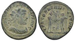 Maximianus, first reign, 286-305. Antoninianus (21mm, 3.68 g), Cyzicus, 5th officina (E), 295-296. IMP C MA MAXIMIANVS P F AVG Radiate, draped and cui...