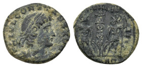 Constantine II. As Caesar, A.D. 317-337. AE centenionalis (14mm, 1.73 g). Antioch mint, Struck A.D. 336/7. CONSTANTINVS IVN NOB C, laureate, draped an...
